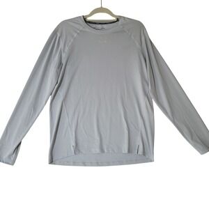 Under Armour Mens Run HeatGear Fitted Long Sleeve Shirt Training Gray LG New Nwt